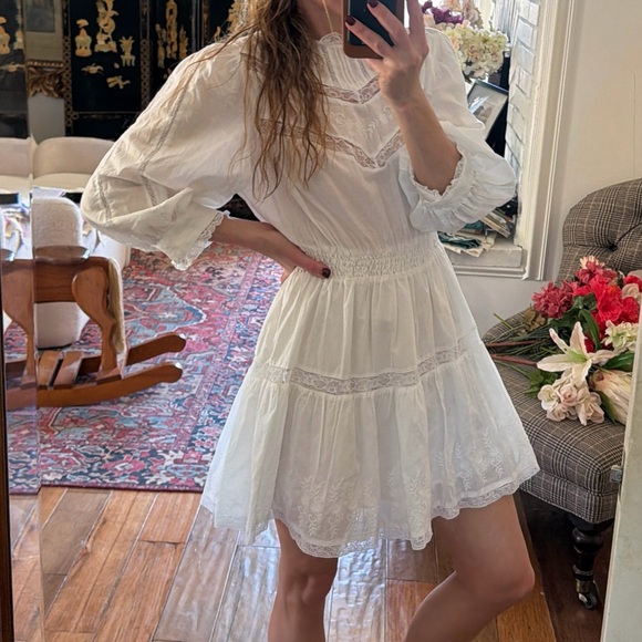 Elegant Loveshackfancy target prairie White Lace Dress